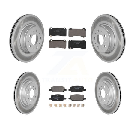 Front Rear Coat Brake Rotors Ceramic Pad Kit For 17-22 Tesla 3 With Gray Painted Calipers KGT-103028