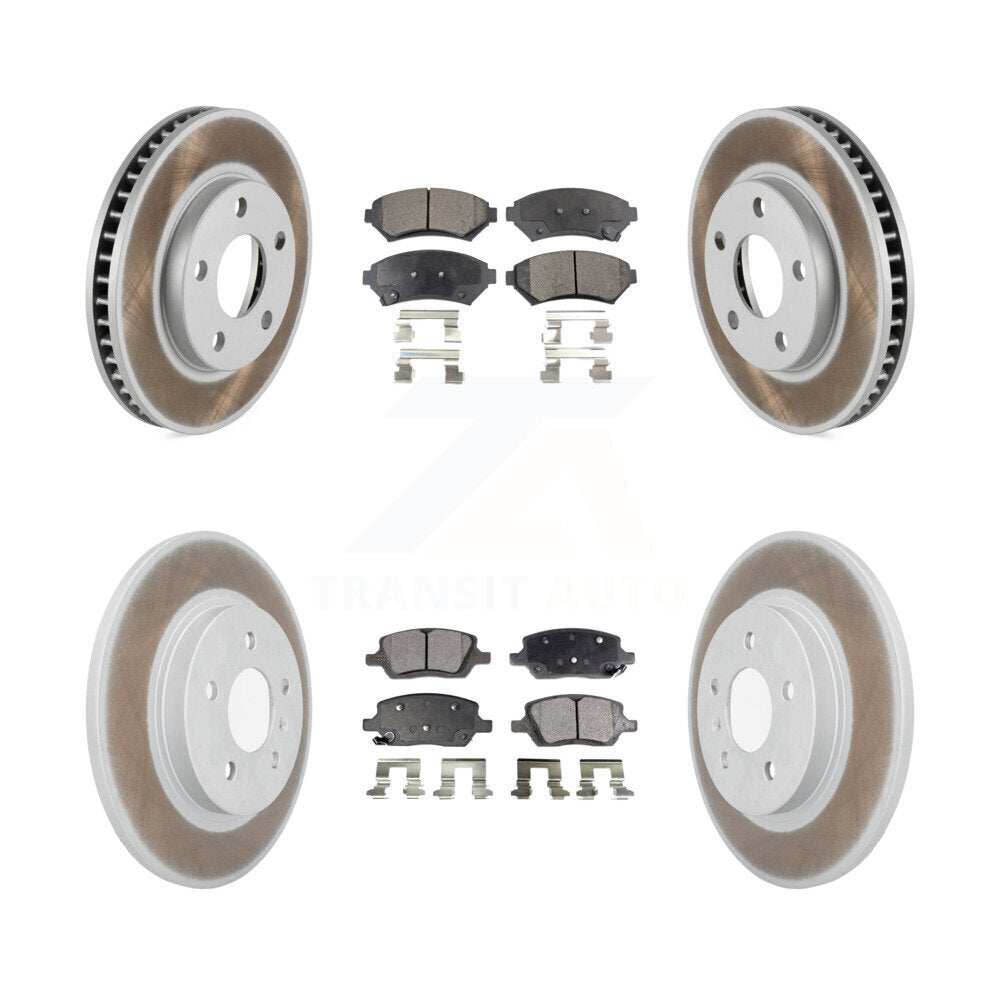 Front Rear Coated Disc Brake Rotors Ceramic Pad Kit For 2005 Pontiac Montana SV6 with FWD KGT-103048