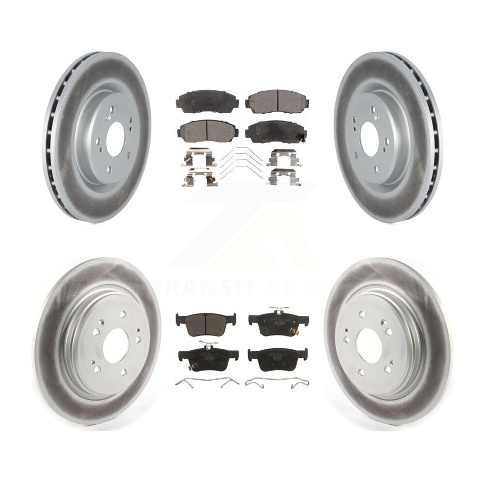 Front Rear Coated Disc Brake Rotors And Ceramic Pads Kit For 2019-2021 Acura RDX KGT-103050