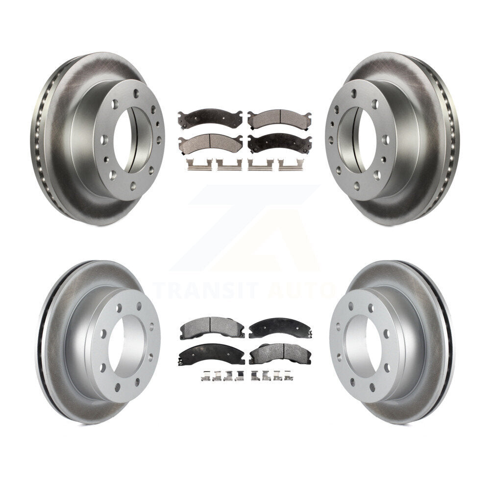 Front Rear Coated Disc Brake Rotors And Ceramic Pads Kit For Chevrolet Express 4500 KGT-103051