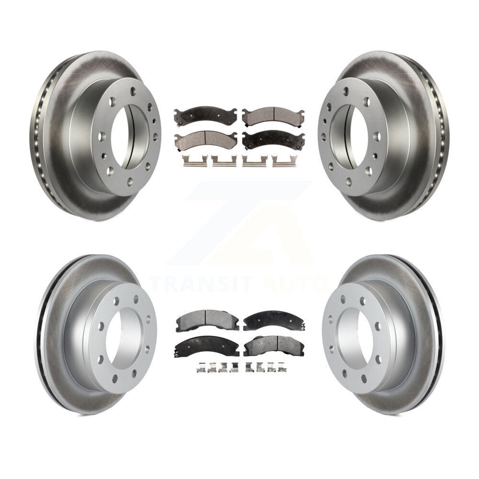 Front Rear Coated Disc Brake Rotors And Ceramic Pads Kit For Chevrolet Express 4500 KGT-103051