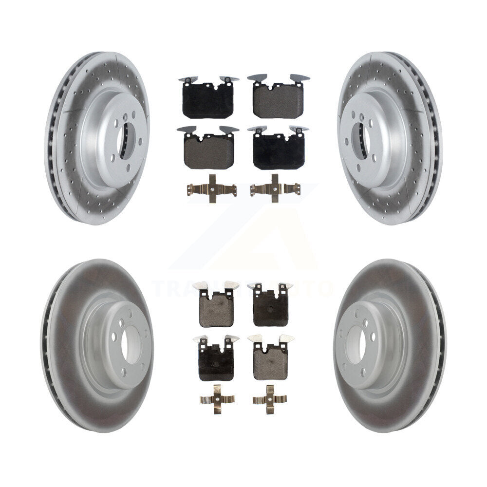 Front Rear Coated Disc Brake Rotors And Ceramic Pads Kit For 2018-2020 BMW M240i xDrive KGT-103054