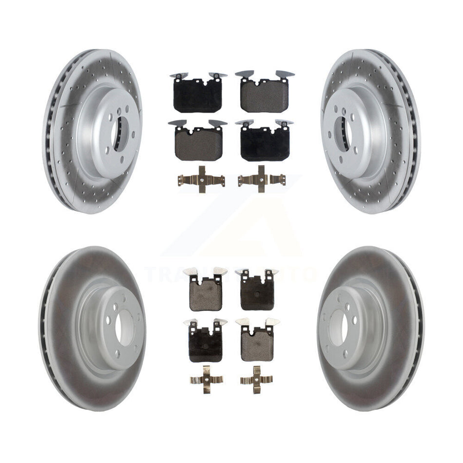 Front Rear Coated Disc Brake Rotors And Ceramic Pads Kit For 2018-2020 BMW M240i xDrive KGT-103054