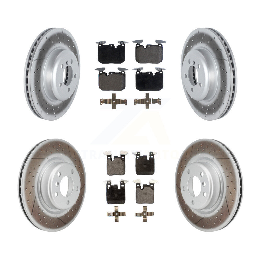 Front Rear Coated Disc Brake Rotors And Ceramic Pads Kit For 2018-2020 BMW M240i xDrive KGT-103055