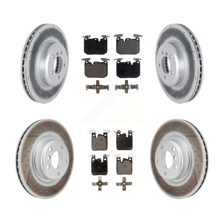 Front Rear Coated Disc Brake Rotors And Ceramic Pads Kit For 2018-2020 BMW M240i xDrive KGT-103055