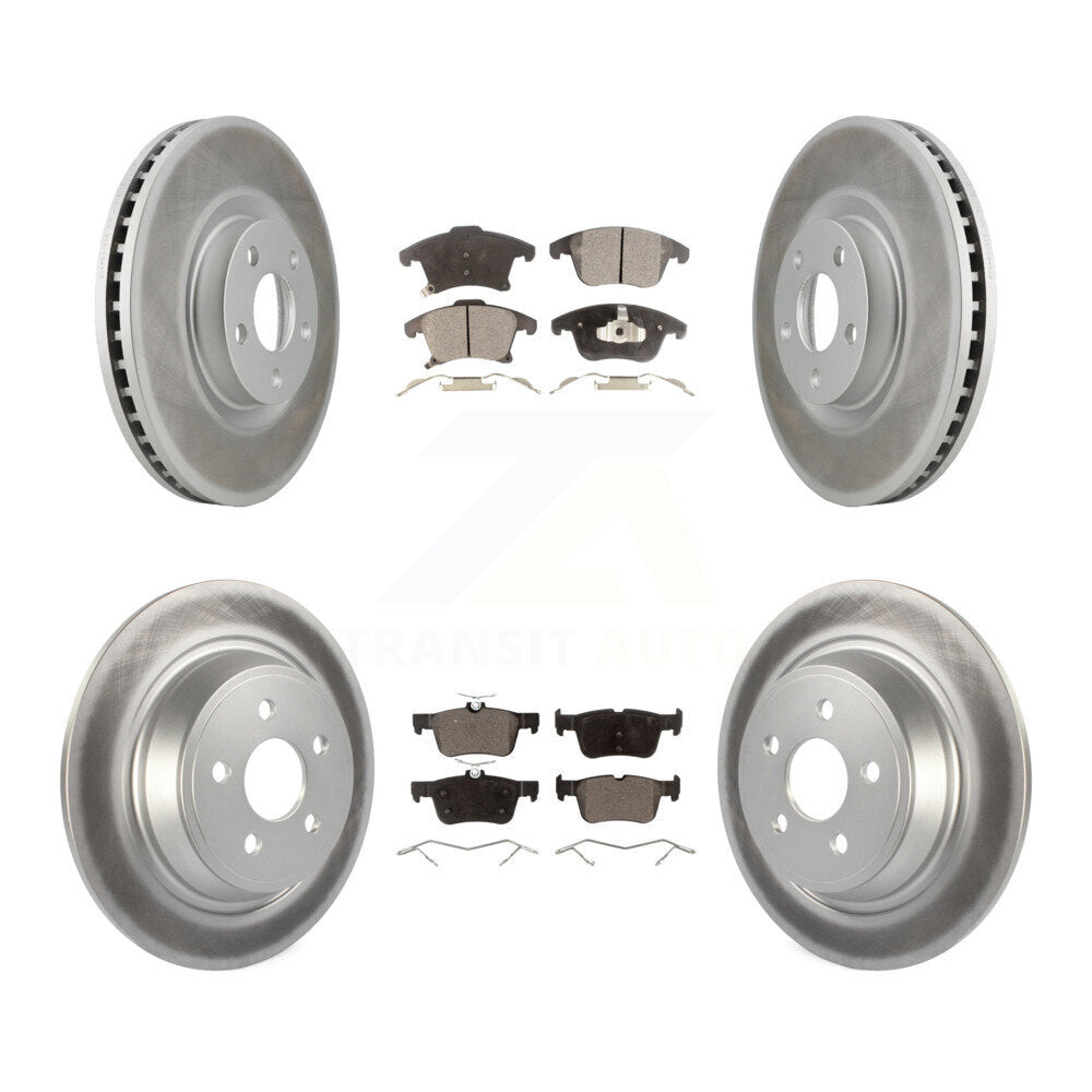 Front Rear Coated Brake Rotors Ceramic Pad Kit For 2019-2020 Ford Police Responder Hybrid KGT-103056