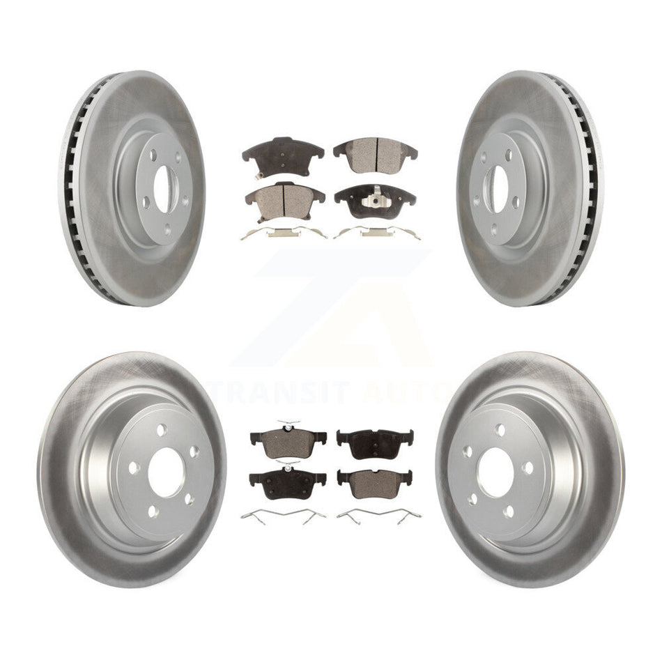 Front Rear Coated Brake Rotors Ceramic Pad Kit For 2019-2020 Ford Police Responder Hybrid KGT-103056