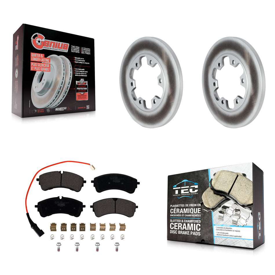 Rear Coated Brake Rotor & Ceramic Pad Kit For Ford Transit-250 Transit-150 Transit-350 HD KGT-103063