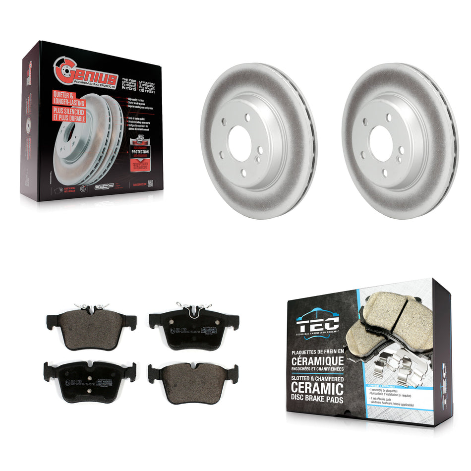 Rear Coated Disc Brake Rotors And Ceramic Pads Kit For Mercedes-Benz C300 C400 C350e KGT-103065