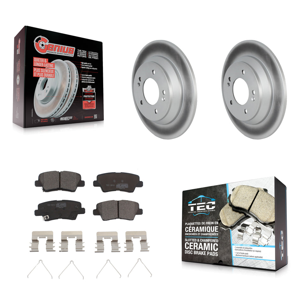 Rear Coat Brake Rotors Ceramic Pad Kit For 22-23 Hyundai Kona With Electric Parking KGT-103071
