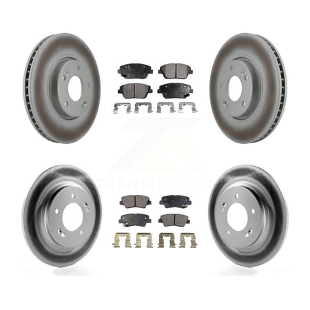 Front Rear Coated Disc Brake Rotors And Ceramic Pads Kit For Hyundai Sonata KGT-103084
