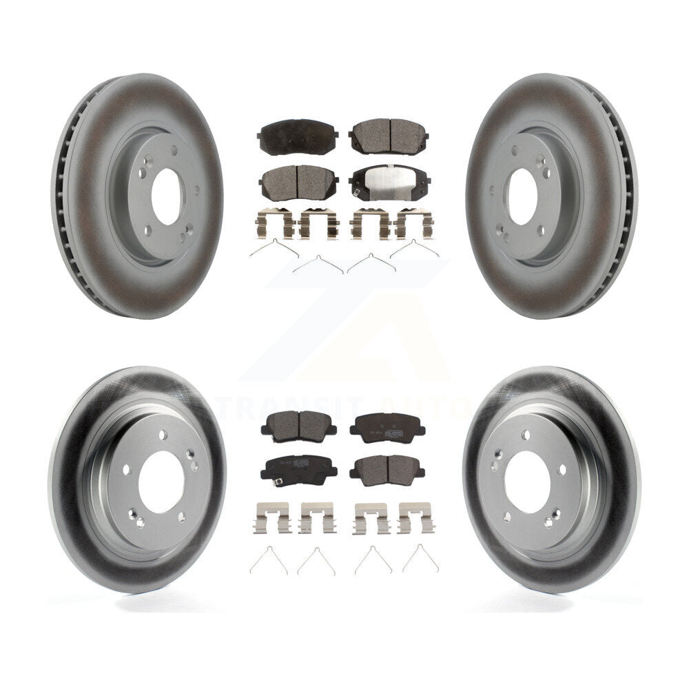 Front Rear Coated Disc Brake Rotors And Ceramic Pads Kit For Hyundai Sonata KGT-103093