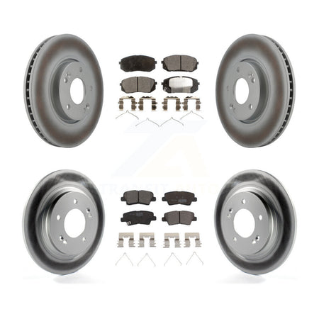 Front Rear Coated Disc Brake Rotors And Ceramic Pads Kit For Hyundai Sonata KGT-103093