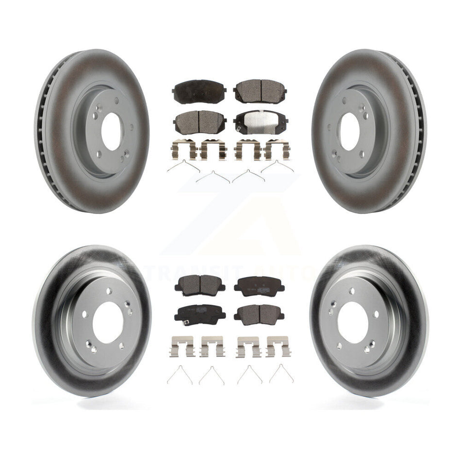 Front Rear Coated Disc Brake Rotors And Ceramic Pads Kit For Hyundai Sonata KGT-103093