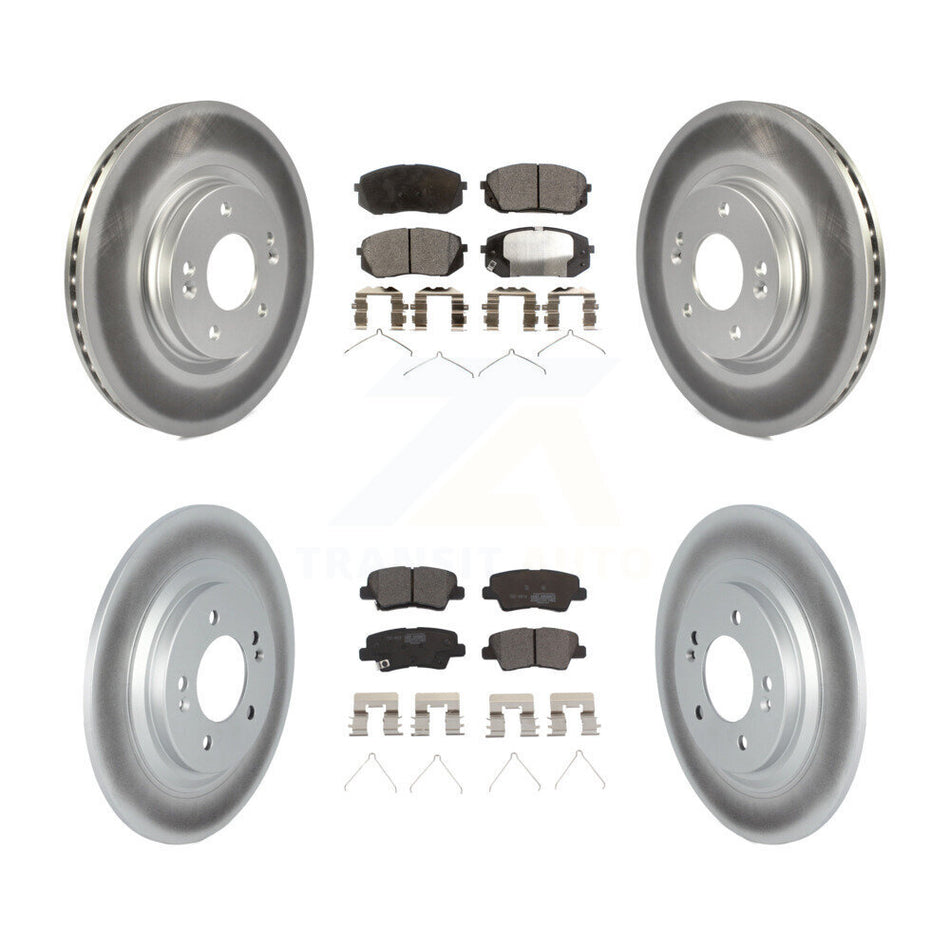Front Rear Coated Disc Brake Rotors Ceramic Pad Kit For Hyundai Kona Electric Kia Niro EV KGT-103095