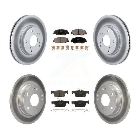 Front Rear Coated Disc Brake Rotors And Ceramic Pads Kit For Honda Civic KGT-103106
