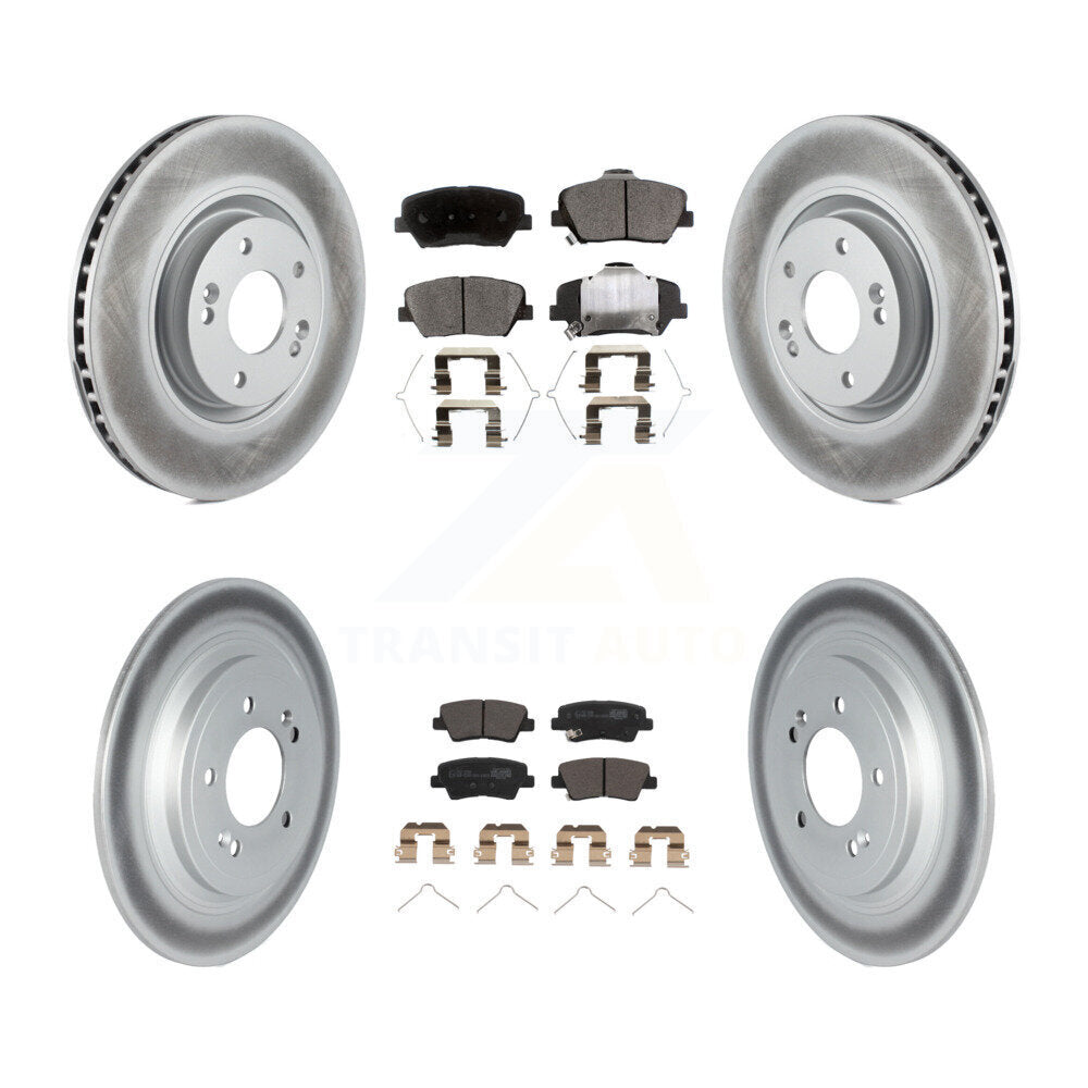 Front Rear Coated Disc Brake Rotors And Ceramic Pads Kit For 2019-2020 Hyundai Nexo KGT-103108