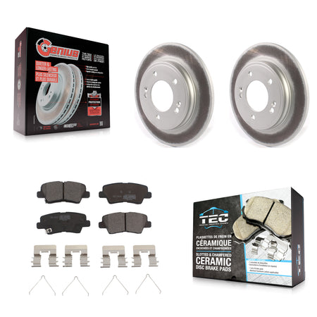 Rear Coated Disc Brake Rotors And Ceramic Pads Kit For Kia Forte Hyundai Veloster Forte5 KGT-103120