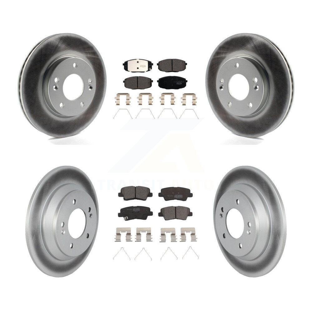 Front Rear Coat Brake Rotors Ceramic Pad Kit For Hyundai Kona With Electric Parking KGT-103151