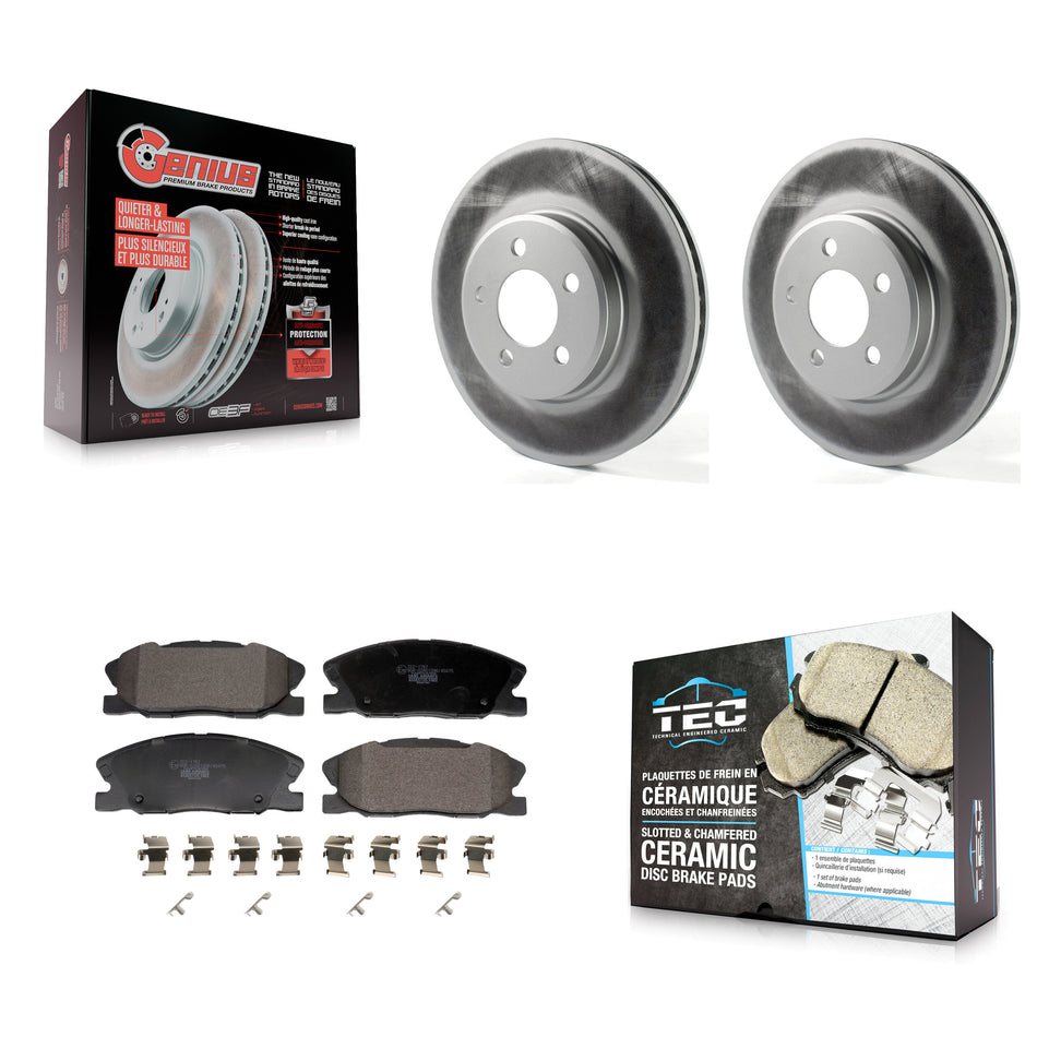 Front Coat Brake Rotors Ceramic Pad Kit For Dodge Charger With 370mm Diameter Rotor KGT-103157