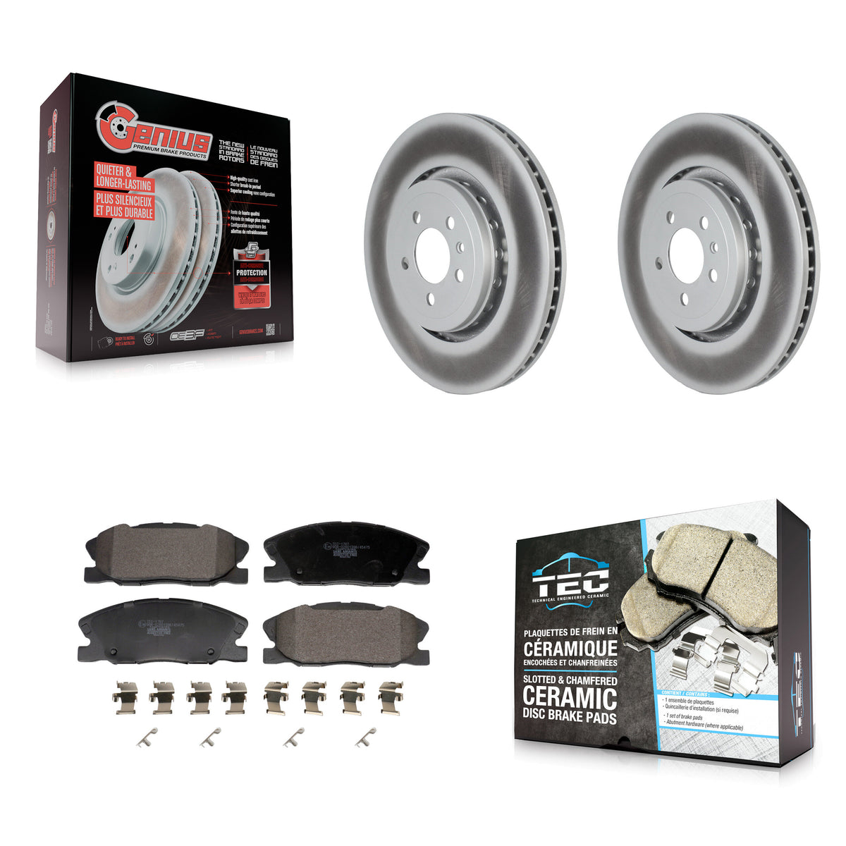 Front Coat Brake Rotors Ceramic Pad Kit For Dodge Charger With 370mm Diameter Rotor KGT-103158