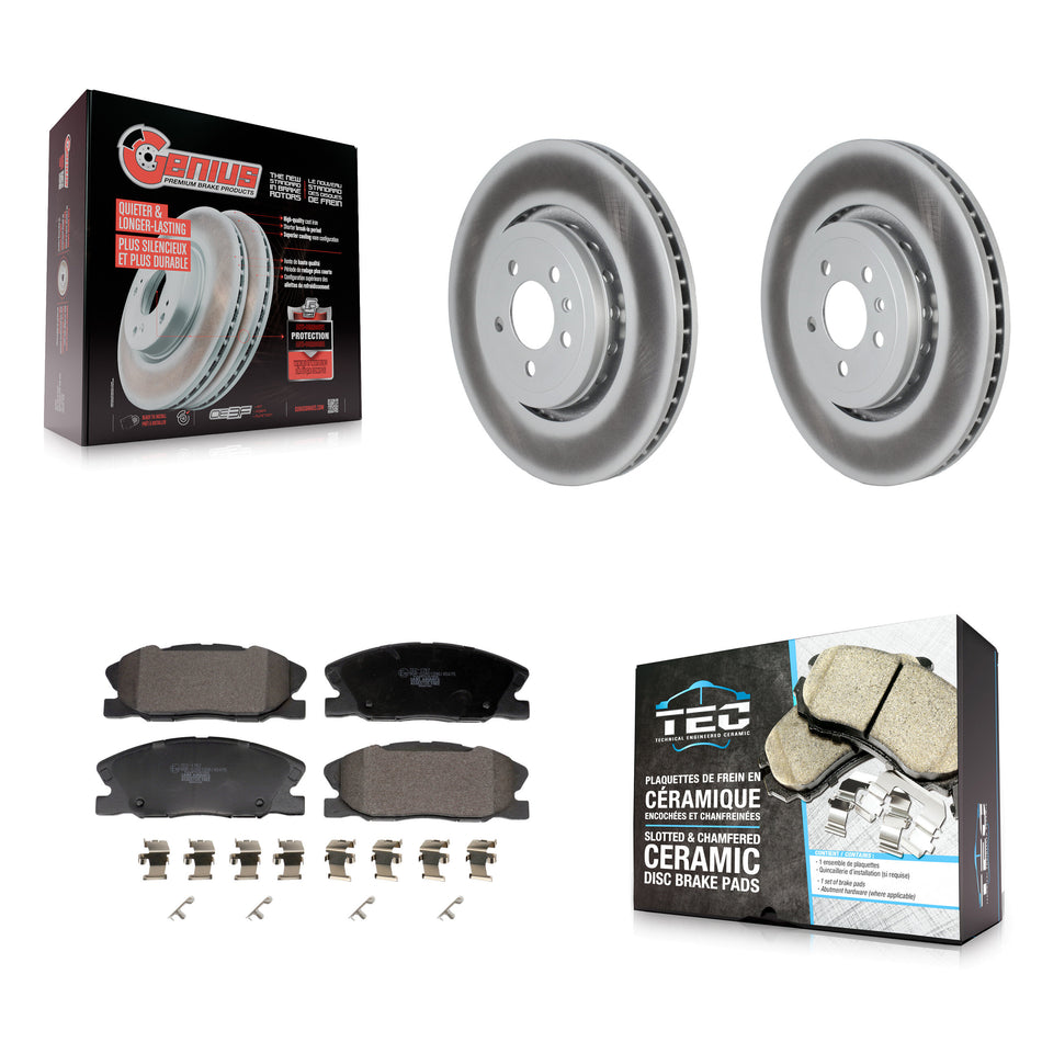 Front Coat Brake Rotors Ceramic Pad Kit For Dodge Charger With 370mm Diameter Rotor KGT-103158