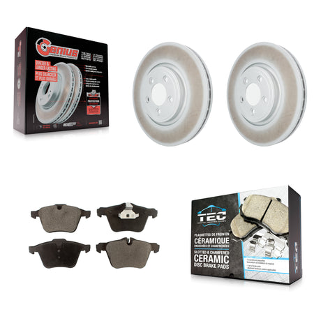 Front Coat Brake Rotor Ceramic Pad Kit For 2010 Jaguar XF With 326mm Diameter KGT-103159