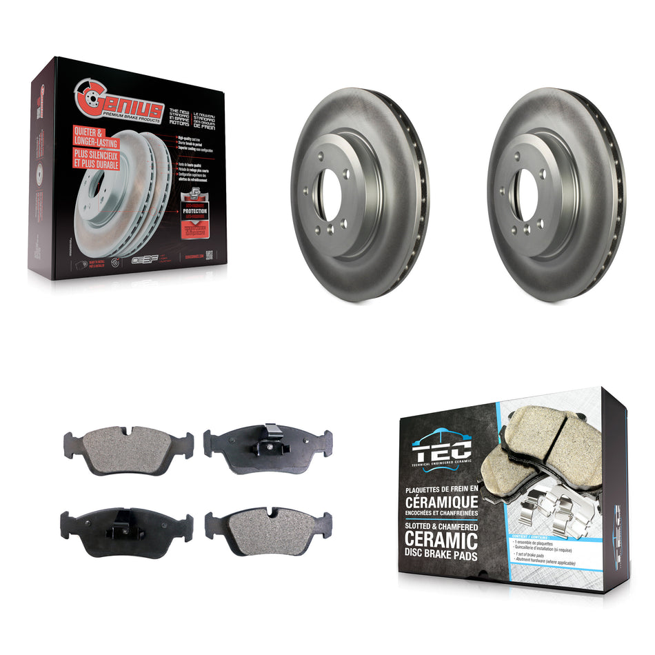 Front Coat Brake Rotor Ceramic Pad Kit For 01-05 BMW 320i With 325mm Diameter KGT-103164