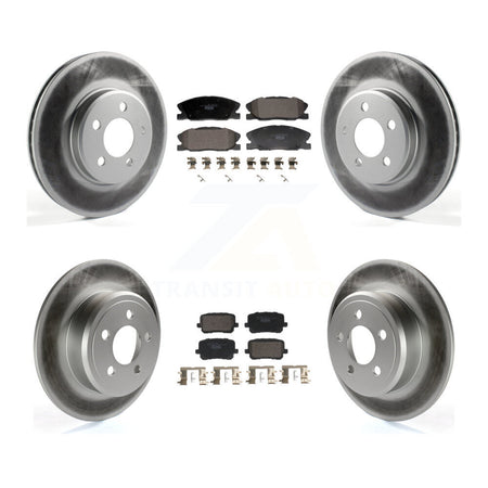 Front Rear Coated Disc Brake Rotor & Ceramic Pad Kit For 2014 Dodge Charger RWD with 3.6L KGT-103174