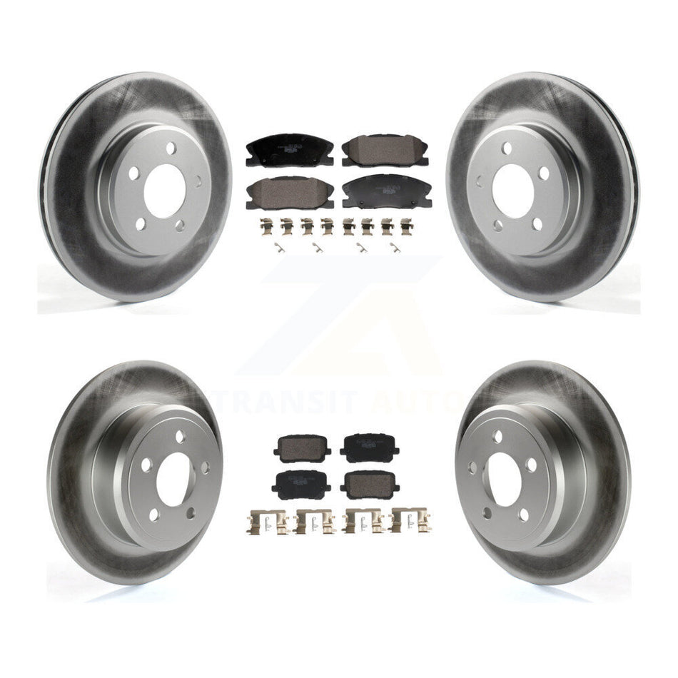 Front Rear Coated Disc Brake Rotor & Ceramic Pad Kit For 2014 Dodge Charger RWD with 3.6L KGT-103174