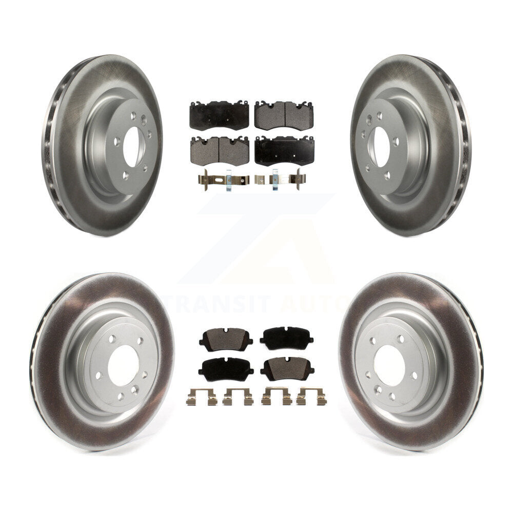 Front Rear Coated Disc Brake Rotors And Ceramic Pads Kit For 2016 Land Rover Range 3.0L KGT-103183
