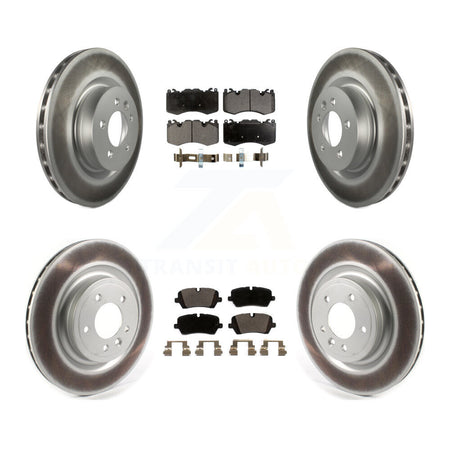Front Rear Coated Disc Brake Rotors And Ceramic Pads Kit For 2016 Land Rover Range 3.0L KGT-103183