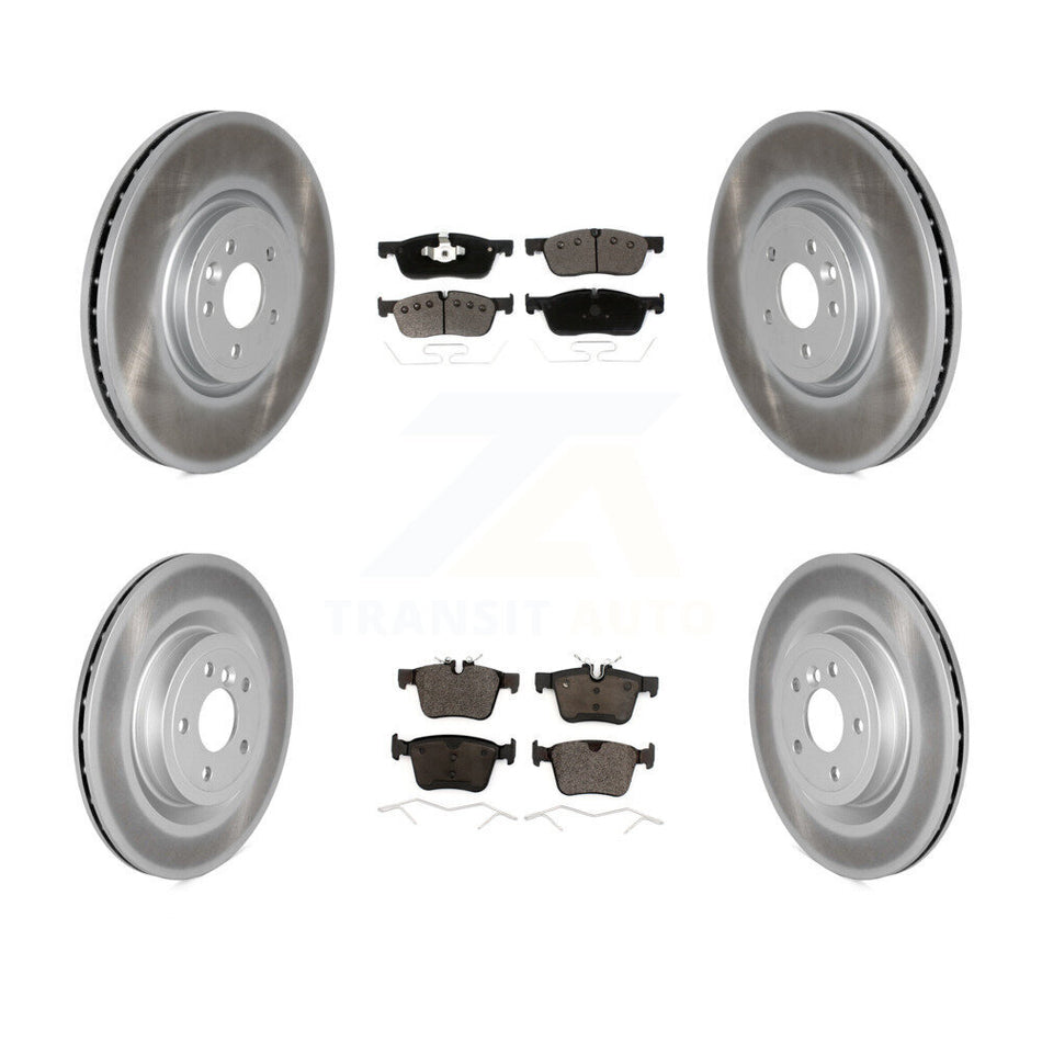 Front Rear Coated Disc Brake Rotors And Ceramic Pads Kit For 2019 Jaguar XF DIESEL engine KGT-103186
