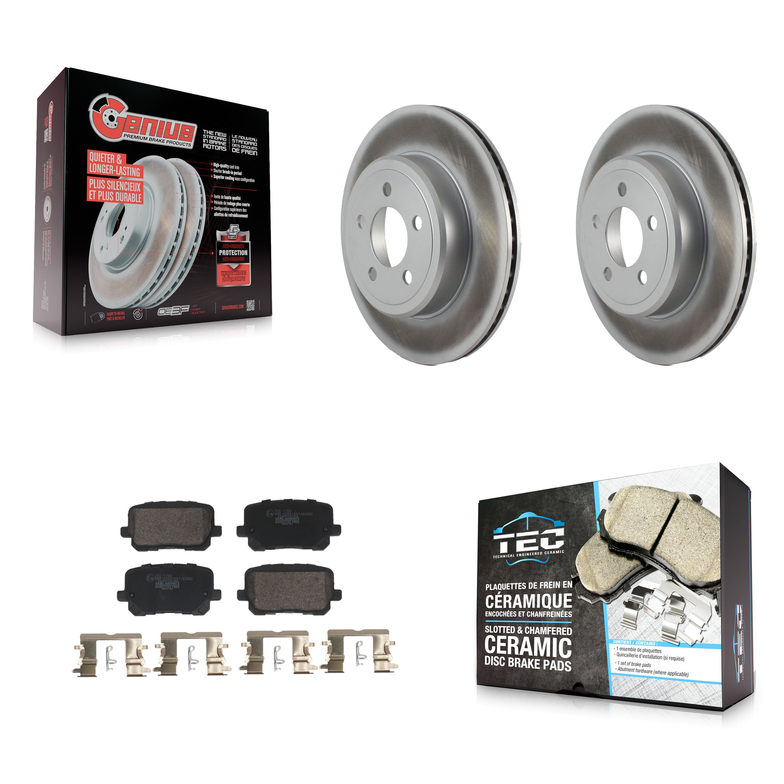 Rear Coated Brake Rotor Ceramic Pad Kit For Dodge Charger With 370mm Diameter Front KGT-103190