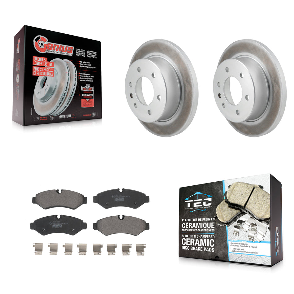 Rear Coated Brake Rotor Ceramic Pad Kit For Mercedes-Benz Sprinter 2500 3500 Freightliner KGT-103197