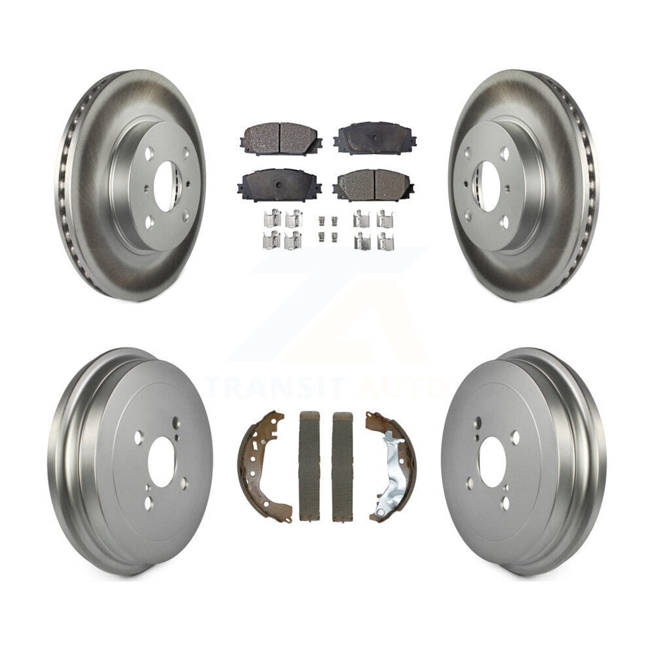 Front Rear Coated Disc Brake Rotors Ceramic Pads And Drum Kit For Toyota Yaris KGT-103199