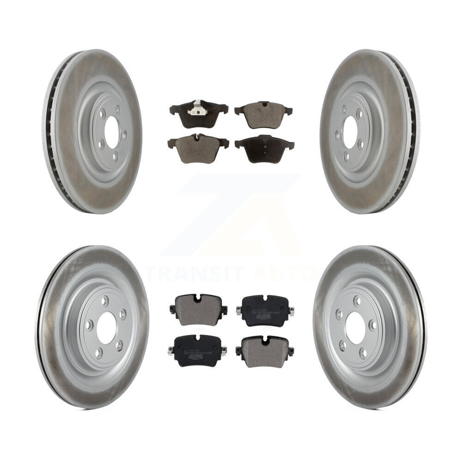 Front Rear Coat Brake Rotors Ceramic Pad Kit For 16 Jaguar XJ With Electric Parking KGT-103204