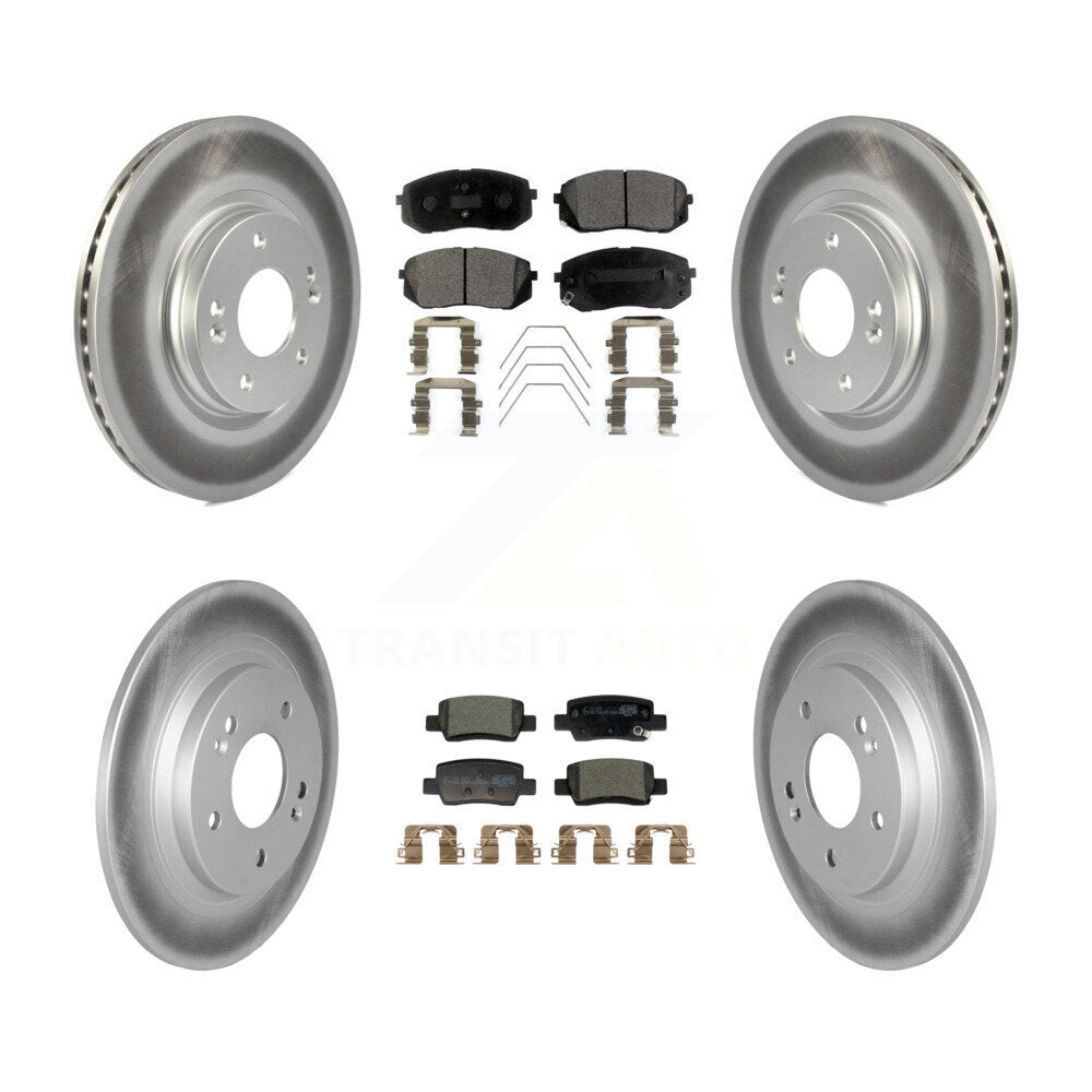 Front Rear Coated Brake Rotors Ceramic Pad Kit For Kia Seltos With Electric Parking KGT-103210
