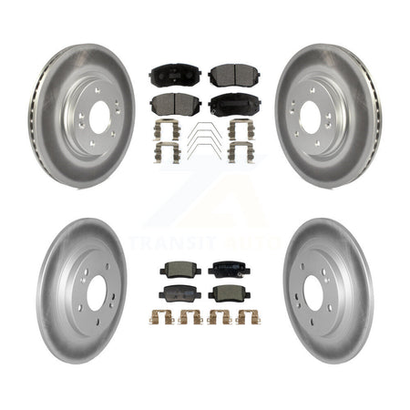 Front Rear Coated Brake Rotors Ceramic Pad Kit For Kia Seltos With Electric Parking KGT-103210