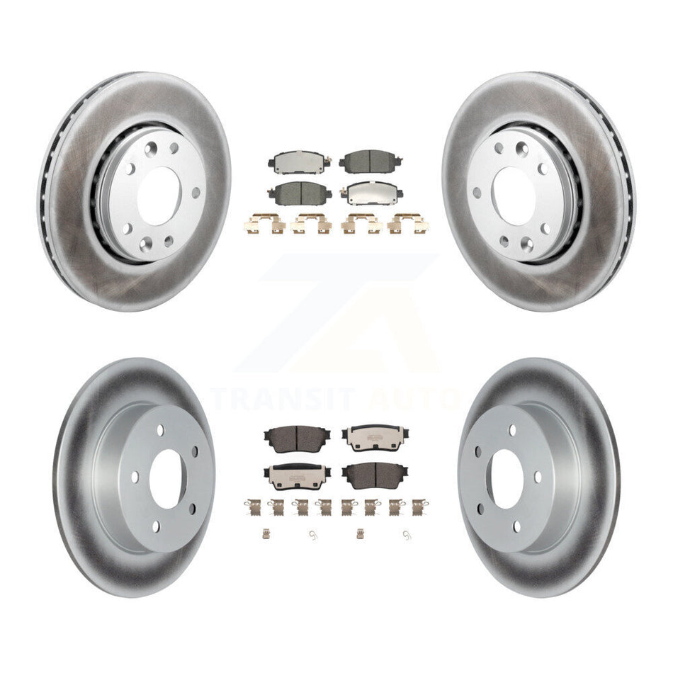 Front Rear Coat Brake Rotors Ceramic Pad Kit For Nissan Kicks SV SR with Disc rear brakes KGT-103218