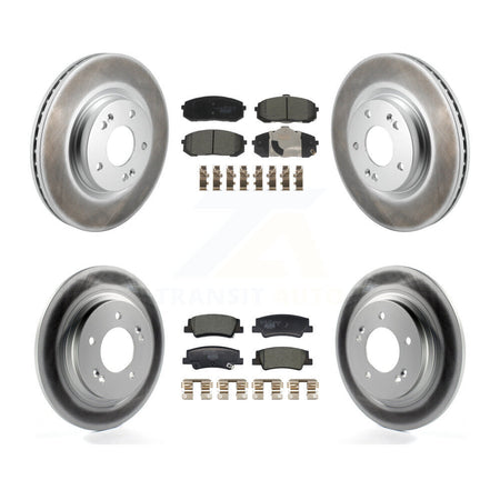 Front Rear Coated Disc Brake Rotors And Ceramic Pad Kit For Hyundai Sonata Kia Niro EV K5 KGT-103223