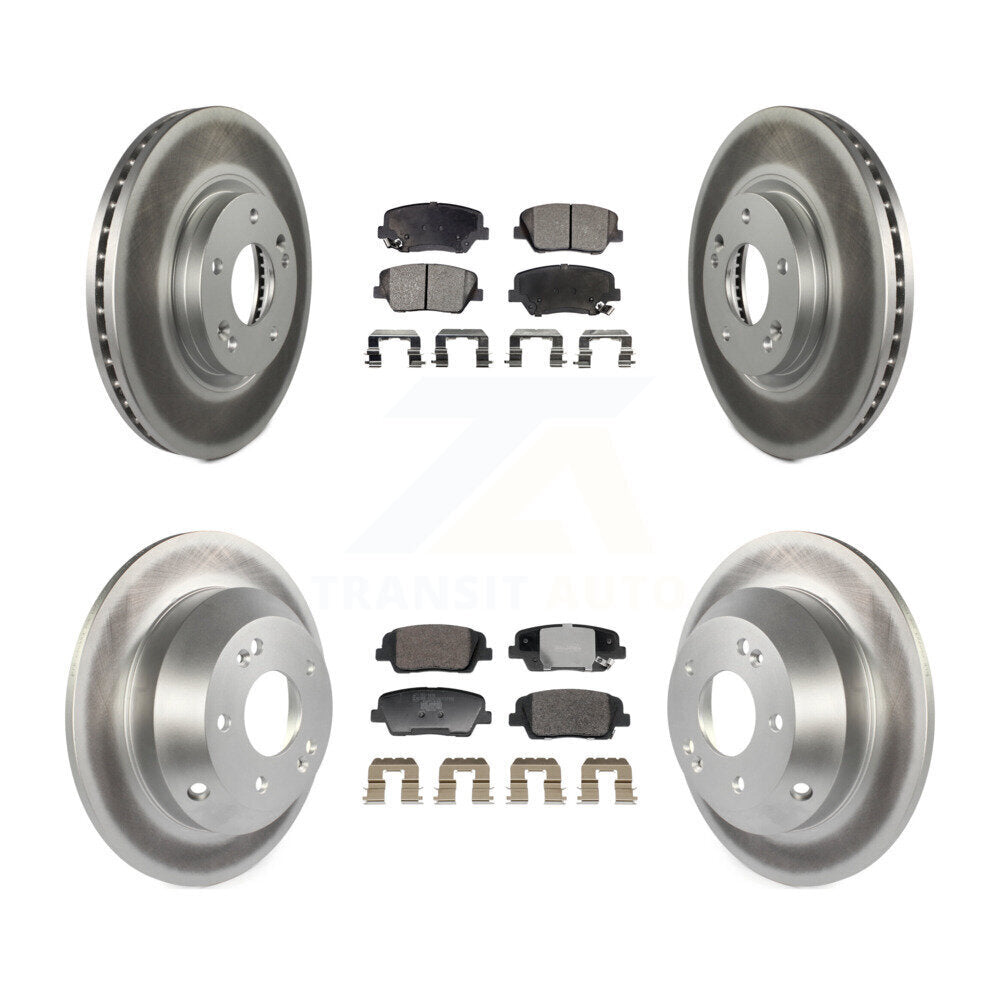 Front Rear Coated Disc Brake Rotors And Ceramic Pads Kit For Hyundai Santa Fe Kia Sorento KGT-103234