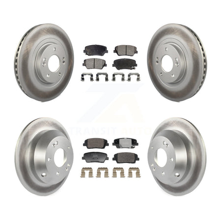 Front Rear Coated Disc Brake Rotor Ceramic Pad Kit For Hyundai Santa Fe Sport Kia Sorento KGT-103235