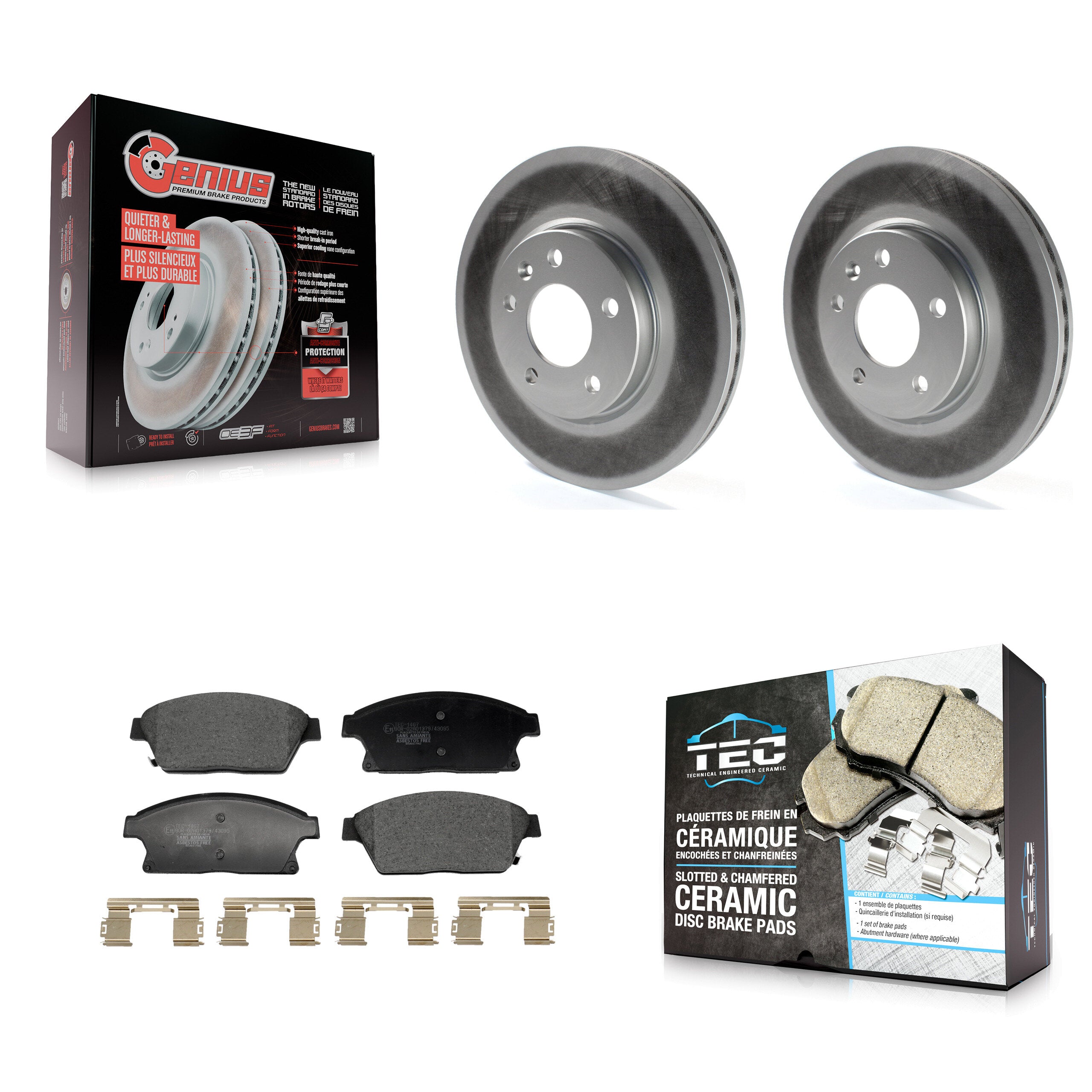 Front Coat Disc Brake Rotor Ceramic Pad Kit For Chevrolet Cruze Buick Verano Orlando Volt KGT-103242