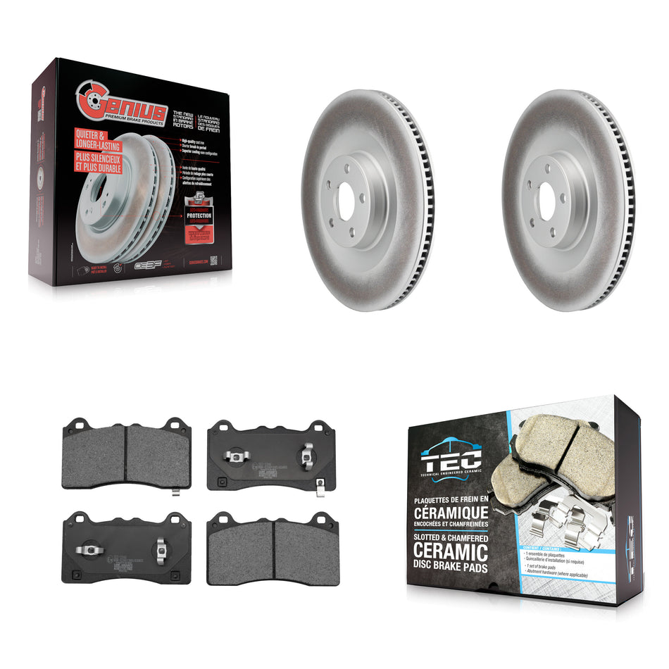 Front Coated Disc Brake Rotors And Ceramic Pads Kit For Ford Mustang Mach-E KGT-103248
