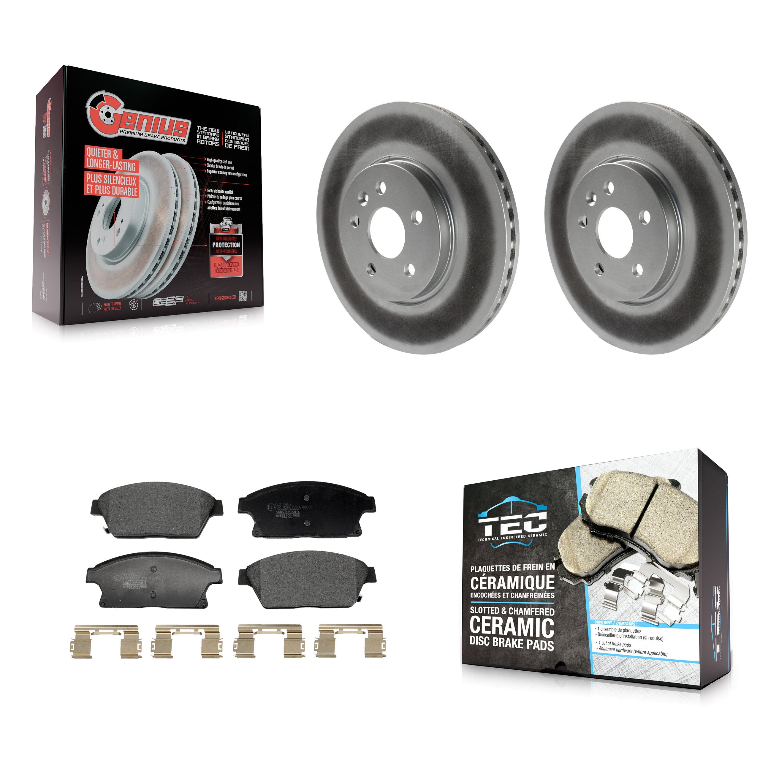 Front Coated Disc Brake Rotor & Ceramic Pad Kit For 2013-2017 Chevrolet Trax Buick Encore KGT-103261