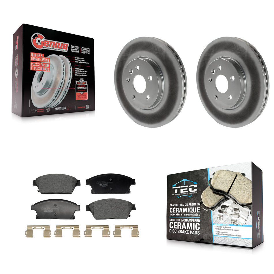 Front Coated Disc Brake Rotor & Ceramic Pad Kit For 2013-2017 Chevrolet Trax Buick Encore KGT-103261