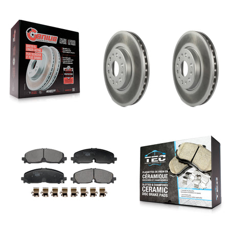 Front Coated Brake Rotor & Ceramic Pad Kit For Chevrolet Traverse Blazer GMC Acadia Buick KGT-103263