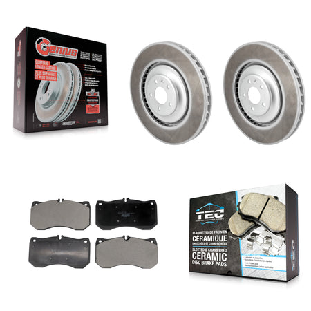 Front Coated Disc Brake Rotors And Ceramic Pads Kit For Audi A7 Quattro A8 S7 S8 S6 KGT-103266