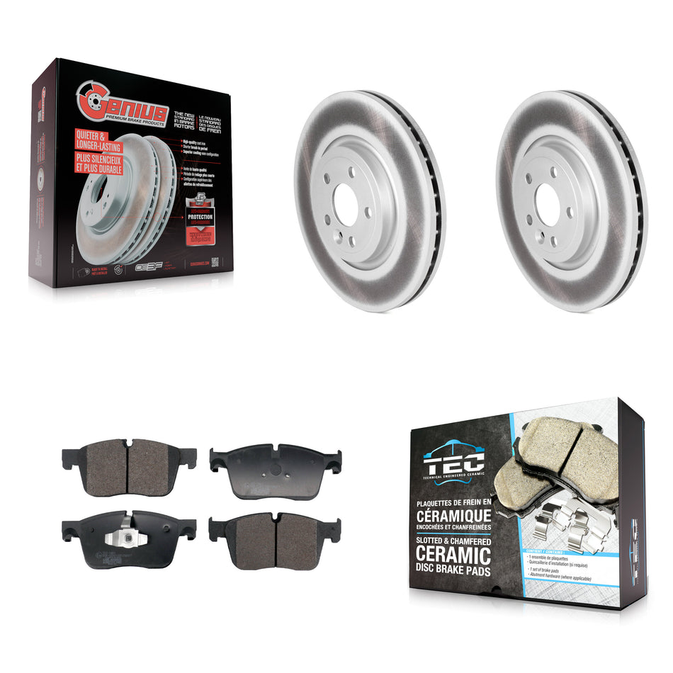 Front Coat Brake Rotors Ceramic Pad Kit For Jaguar F-Pace With 350mm Diameter Rotor KGT-103270